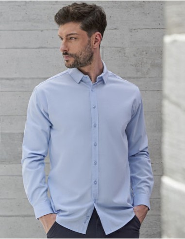 HEN-H582-Mens Long Sleeved Cotton Feel Coolplus® Shirt